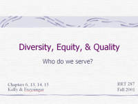 PowerPoint slides on Diversity, Equity & Quality