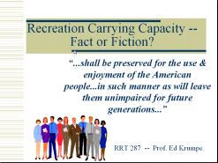 VIEW Recreation Carrying Capacity (PowerPoint slides)