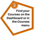 3. Find your Courses on the Dashboard or in the Courses menu