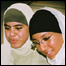 Schoolgirls wearing Muslim headscarves