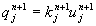 qj^(n+1) = kj^(n+1)*uj^(n+1)