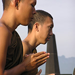 Borobudur monks praying